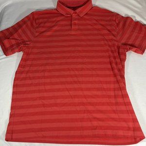 Under Armour XL Cotton Loose Heat Gear Polo Striped Short Sleeve Red